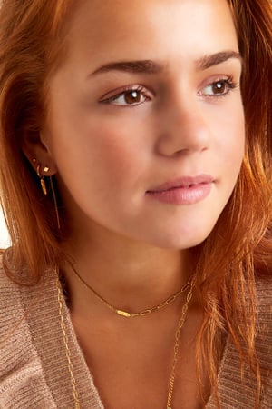 stainless steel necklace with double chain and charm h5 Picture3